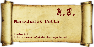 Marschalek Betta névjegykártya